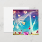 Invitation Nuages Abstraits & Papillons (Devant / Derrière)