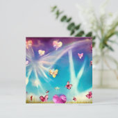 Invitation Nuages Abstraits & Papillons (Debout devant)