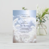Invitation Nuages blancs Pampas Célébration de la vie | PHOTO (Debout devant)