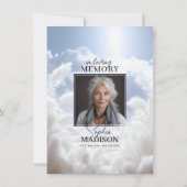 Invitation Nuages blancs Pampas Célébration de la vie | PHOTO (Dos)