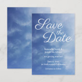 Invitation Nuages brumeux Ciel bleu Photo Enregistrer la date (Devant / Derrière)