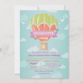 Invitation Nuages chauds de mouche de tour de fête (Devant)