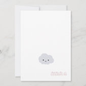 Invitation Nuages Coeurs roses Couples Famille Baby shower Fi (Dos)