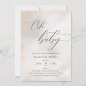 Invitation Nuages d'aquarelle Oh Baby shower (Devant)