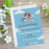 Invitation Nuages d'avion pour chien mignon, Voyage premier a