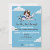 Invitation Nuages d'avion pour chien mignon, Voyage premier a (Devant)