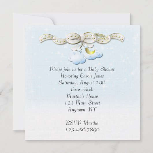 Invitation Nuages de Baby shower d'invitation (Devant)