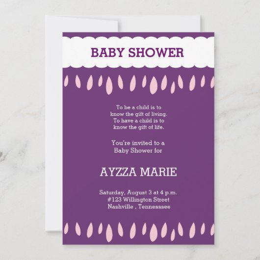 Invitation nuages et baby shower (Devant)