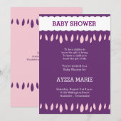 Invitation nuages et baby shower (Devant / Derrière)