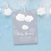 Invitation Nuages Famille Couples Garçon Bleu Coeurs Baby sho