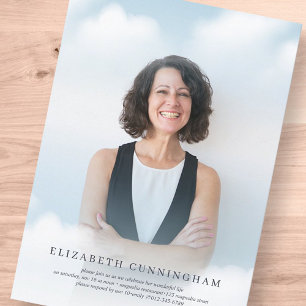 Invitation Nuages funéraires commémoratifs au ciel Photo mode