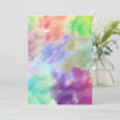 Invitation Nuages pastel colorés aquarelle abstraits modernes (Debout devant)