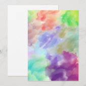 Invitation Nuages pastel colorés aquarelle abstraits modernes (Devant / Derrière)
