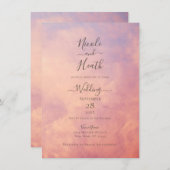 Invitation Nuages roses Dreamy Celestial Sky Mariage (Devant / Derrière)