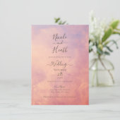 Invitation Nuages roses Dreamy Celestial Sky Mariage (Debout devant)