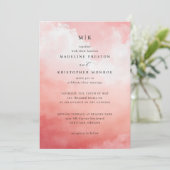 Invitation Nuages Roses Romantiques (Debout devant)