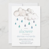 Invitation Nuageux avec une chance de Baby shower (Devant)