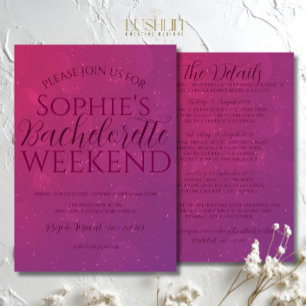 Invitation Nuance magenta Enterrement de vie de jeune fille &