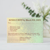 Invitation Nuances d'automne vert Jaune Mariage Menu RSVP (Debout devant)