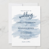 Invitation Nuances de bleu pour un mariage moderne (Devant)