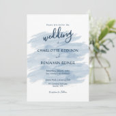 Invitation Nuances de bleu pour un mariage moderne (Debout devant)
