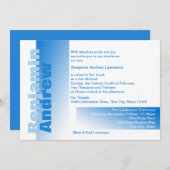 Invitation Nuances de Blue Bar Mitzvah (Devant / Derrière)