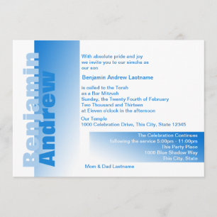 Invitation Nuances de Blue Bar Mitzvah