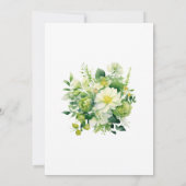 Invitation Nuances de Fête des mariées florale verte (Dos)