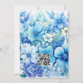 Invitation Nuances de Mariage floral bleu (Dos)