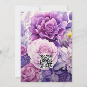 Invitation Nuances de Mariage floral pourpre (Dos)