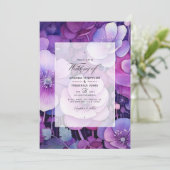 Invitation Nuances de Mariage floral pourpre (Debout devant)