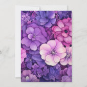 Invitation Nuances de Mariage floral pourpre (Dos)