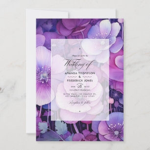 Invitation Nuances de Mariage floral pourpre