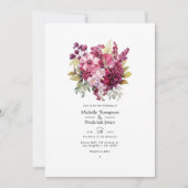 Invitation Nuances de mariage floral vin (Devant)