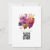 Invitation Nuances de mariage floral vin (Dos)