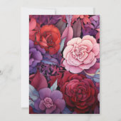 Invitation Nuances de mariage floral vin (Dos)