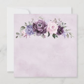 Invitation Nuances de pourpre Dusty Blooms Brunch et Bubbly (Dos)