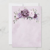Invitation Nuances de pourpre Dusty fleurit Fête des mariées  (Dos)