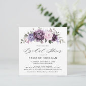 Invitation Nuances de pourpre Dusty fleurit Fête des mariées  (Debout devant)