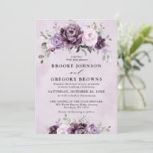 Invitation Nuances de pourpre Dusty fleurs Moody Floral Maria (Debout devant)