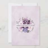 Invitation Nuances de pourpre Dusty fleurs Moody Floral Maria (Dos)
