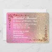 Invitation Nuances de rose et de Fête des mariées or (Devant)