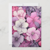 Invitation Nuances de rose et gris Mariage floral Monogramme (Dos)