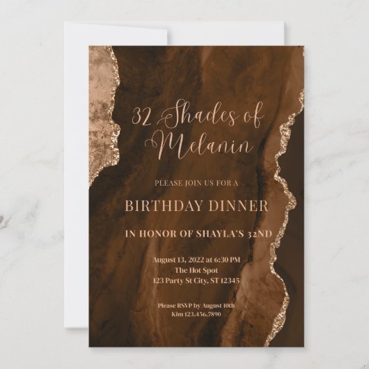 Invitation Nuances modifiables de l'invitation de mélanine, N (Devant)