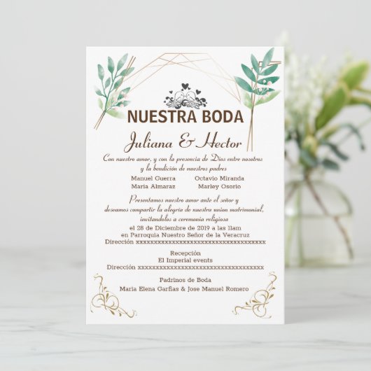 Invitation Nuestra Boda (Debout devant)