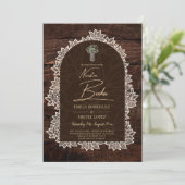 Invitation Nuestra Boda Budget Photo Wedding Inviter Rustique (Debout devant)