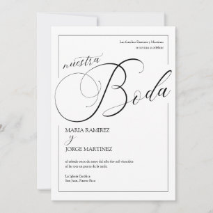 Invitation Nuestra Boda_Elegant Mariage espagnol