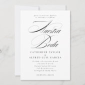 Invitation Nuestra Boda Espagnol Langue Noir Script Mariage (Devant)