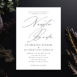 Invitation Nuestra Boda Espagnol Langue Noir Script Mariage<br><div class="desc">Invitación de boda minimalista y elegante en blanco y negro,  con 'Nuestra Boda' en caligrafía moderna. Editable en colores para adaptarse a tu estilo personnel.</div>