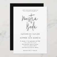 Nuestra Boda Espagnol Langue Noir Script Mariage
